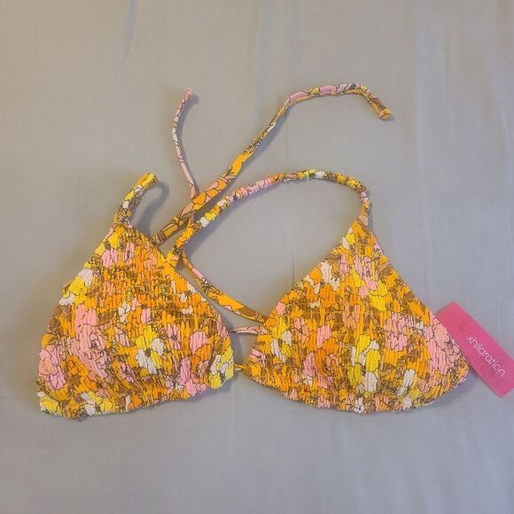 NWT Target Xhilaration Floral Bikini Top Size L - Picture 1 of 4